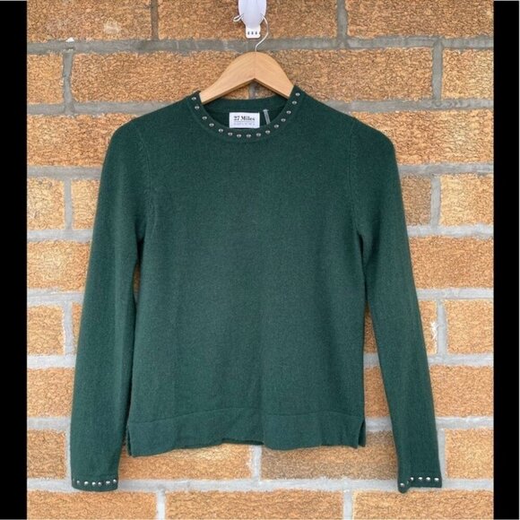 27 miles dark green cashmere sweater size xtra small - Picture 1 of 10